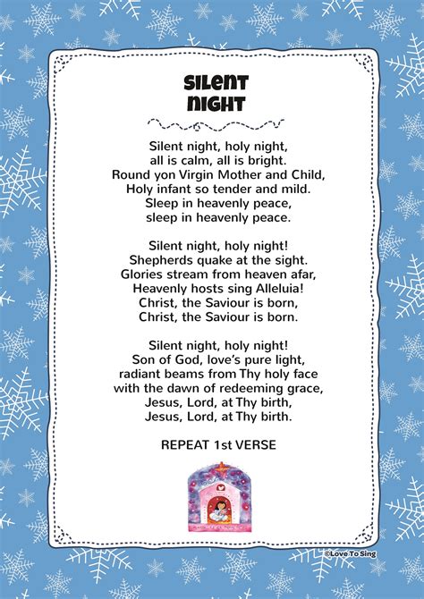 Words To Silent Night Printable
